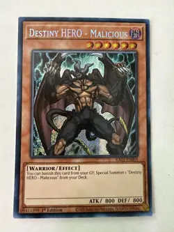 Yugioh - Destiny HERO - Malicious - Secret - 1st - RA03-EN001 - NM - Image 1