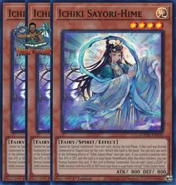 Yugioh! 3x Ichiki Sayori-Hime DOOD-EN030 Super Rare 1st Ed NM - Image 1