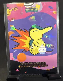 Rare Pokemon Halloween Full Art Cyndaquil Database Low Pop Card 🎃 - Image 1