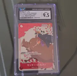 CGC 9.5 Monkey D. Luffy P-001 Promo One Piece Card Game Japanese 2023 - Image 1