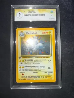 Pokemon Card Italian - Magneton Holo #9 - Set Base 1st Edition - GRAAD 5 - Image 1