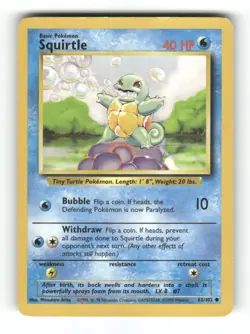 Squirtle - 63/102 - Base Set Unlimited - Pokemon - Common - MP - Image 1