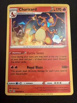 2020 Pokemon Sword & Shield Vivid Voltage Charizard Cracked Ice Holo - Image 1