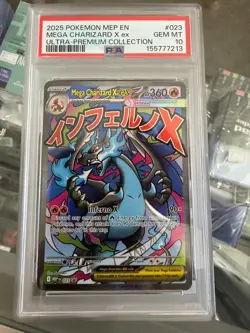 Mega Charizard X ex Pokemon MEP En Ultra-Premium Collection PSA 10 Gem Mint UPC - Image 1