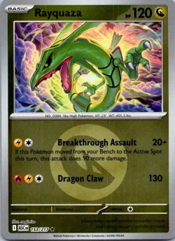 RAYQUAZA (ENERGY SYMBOL PATTERN) 153/217 R ASCENDED HEROES REVERSE HOLO - Image 1