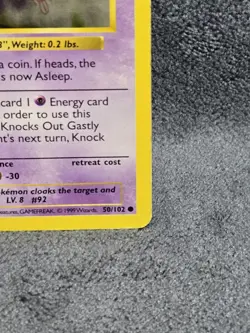 Gastly 50/102 Base Set Shadowless 1st Edition Regular 30HP English 1999 - Image 5