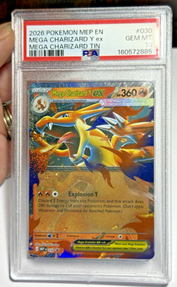 Mega Charizard Y ex Tin Black Star Promo 030 MEP PSA 10 GEM MINT + SLAB MINT 💎 - Image 3