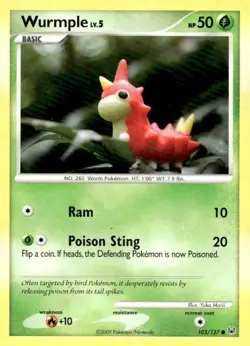 Wurmple 103/127 Common Platinum Pokemon Lightly Played - Image 1