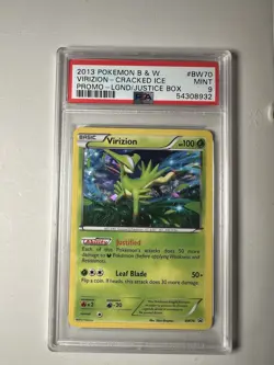 2013 POKEMON B & W VIRIZION - CRACKED ICE PROMO - LGND/JUSTICE BOX BW70 PSA 9 - Image 1