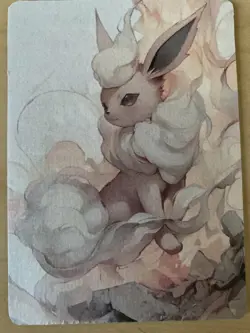 Anime ART STYLE Flareon Fan Full Art Pokemon Custom Card/perfect bookmark - Image 1