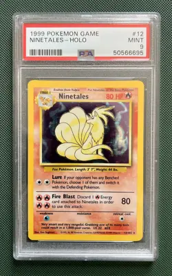 1999 Pokemon Game Base Set Unlimited Ninetales Holo 12/102 PSA 9 Mint - Image 1