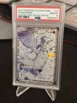 Pokemon TCG Reshiram 113/114 Celebrations Classic Collection 2021 PSA 10 Holo - Image 1