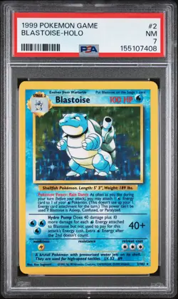 1999 POKEMON BASE SET UNLIMITED #2 BLASTOISE-HOLO PSA 7 - Image 1