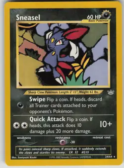 Pokemon TCG Sneasel Rare Neo Revelation 24/64 - Image 1