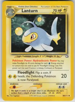 Pokemon TCG Lanturn Uncommon Neo Genesis 038/111 - Image 1