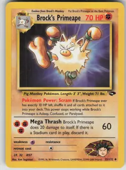 Pokemon TCG Brock's Primeape Uncommon Gym Challenge 035/132 - Image 1