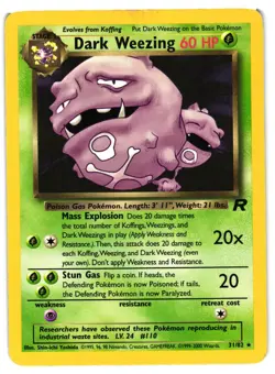 Pokemon TCG Dark Weezing 31/82 Non-Holo Rare Team Rocket Unlimited LP - Image 1