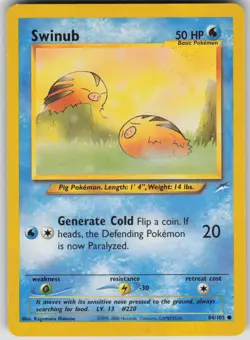 Pokemon TCG Swinub Common Neo Destiny 084/105 - Image 1