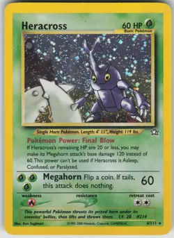 Pokemon TCG Heracross Holo Rare Neo Genesis 006/111 - Image 1