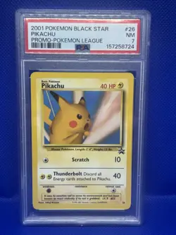 PIKACHU Pokemon 2001 Black Star Promo Pokemon League #26 PSA 7⚡⚡⚡ - Image 1