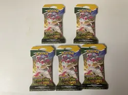 5 x Pokemon TCG Evolving Skies Sleeved Booster Pack FACTORY SEALED Sylveon - Image 1
