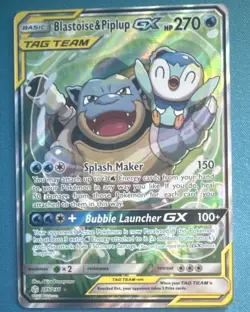 The Pokemon Company Blastoise & Piplup GX 215/236 TAG TEAM Alt FA Holo - Image 1