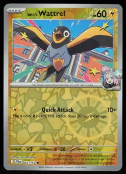 Iono's Wattrel 054/159 Common Journey Together Pokemon Reverse Holo Near Mint - Image 1