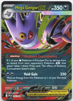 Mega Gengar ex 056/094 Double Rare Phantasmal Flames Pokemon Holo Near Mint - Image 1