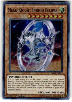 Yugioh Mekk-Knight Indigo Eclipse EXFO-EN019 Super Rare 1st Ed NM - Image 1