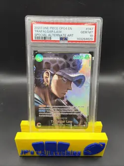 2023 One Piece OP04 EN Special Alternate Art #047 Trafalgar Law PSA 10 GEM MINT - Image 1