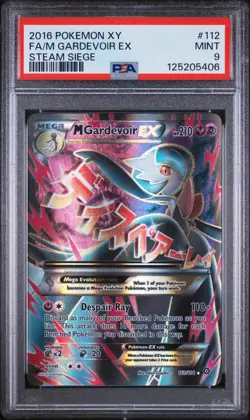 PSA 9 M Gardevoir ex Steam Siege Full Alt Art Pokemon Card #112 Mint Clean - Image 1