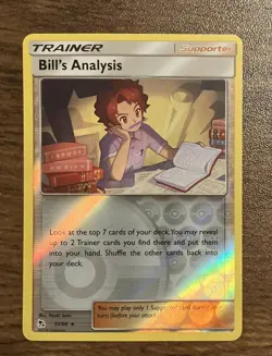 Bill's Analysis REVERSE HOLO RARE 51/68 Hidden Fates Pokemon TCG Card Near Mint - Image 1