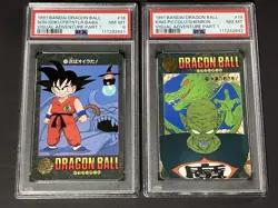 PSA8 Near Mint Dragon Ball Carddass No.18 & 19 Visual Adventure 2-Card Set JAPAN - Image 1