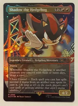 Shadow the Hedgehog Borderless Rainbow Foil - Mythic - Secret Lair MTG - Image 1