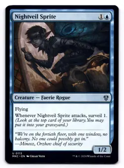 Nightveil Sprite NM Commander: Murders at Karlov Manor 0113 MTG Regular - Image 1