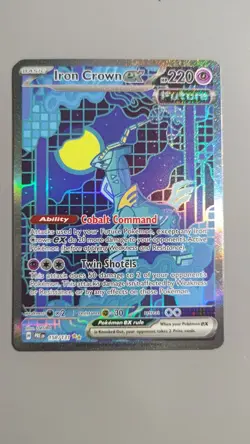 Pokemon Iron Crown Ex 158/131 Prismatic Evolutions Illustration Rare Full Art - Image 1