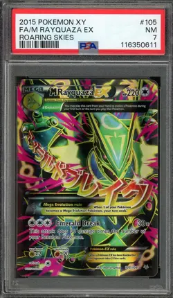 RAYQUAZA EX 2015 Pokemon XY Roaring Skies #105 Graded PSA 7 NM - Image 1