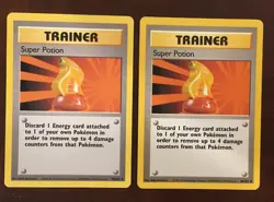 Super Potion Original Base Set 2x Pokemon Cards 90/102 Uncommon 1999 WotC - Image 1