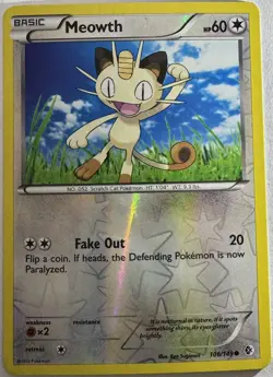 Pokemon Card - Meowth Boundaries Crossed 106/149 Reverse Holo Common - Image 1