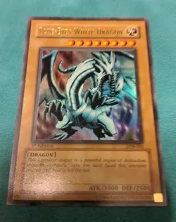 BLUE-EYES WHITE DRAGON GLOSSY LOB-001 1ST EDITION YUGIOH ULTRA RARE LEGEND LP/NM - Image 3