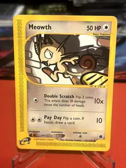 Meowth 121/165 Common Expedition Base Set Pokemon Lightly Played - Image 1