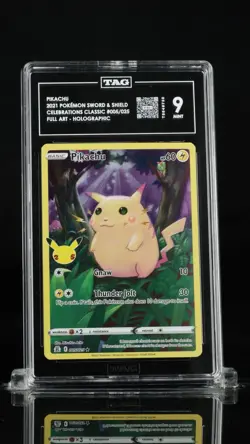 Pokemon Celebrations 25th Anniversary Pikachu Holo Base Set 005/025 TAG MINT 9 - Image 1