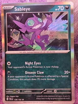 Sableye 136/193 Rare Paldea Evolved Pokemon Holo Near Mint - Image 1