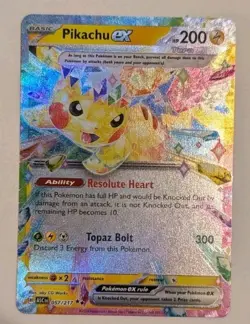 Pikachu ex 057/217 Pokemon Card - Image 1