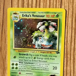 VTG 2000 Pokemon Gym Challenge Erika’s Venusaur 4/132 Holo Rare W/ Swirl NM+ - Image 3