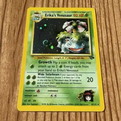 VTG 2000 Pokemon Gym Challenge Erika’s Venusaur 4/132 Holo Rare W/ Swirl NM+ - Image 5
