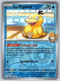 Misty's Psyduck 045/182 Uncommon Destined Rivals Pokemon Reverse Holo Near Mint - Image 1