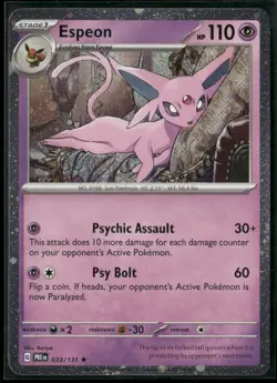 Pokemon Espeon - (Cosmos Holo) Rare 033/131 PRE Prismatic Evolutions NM - Image 1