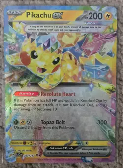 Pikachu Ex 057/217 Pokemon ME: Ascended Heroes Holo Double Rare - Image 1