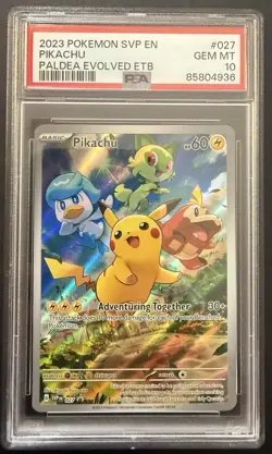 2023 POKEMON SVP EN PIKACHU PALDEA EVOLVED ETB #027 - GEM MINT - PSA 10 - Image 1